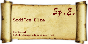 Szűcs Elza névjegykártya